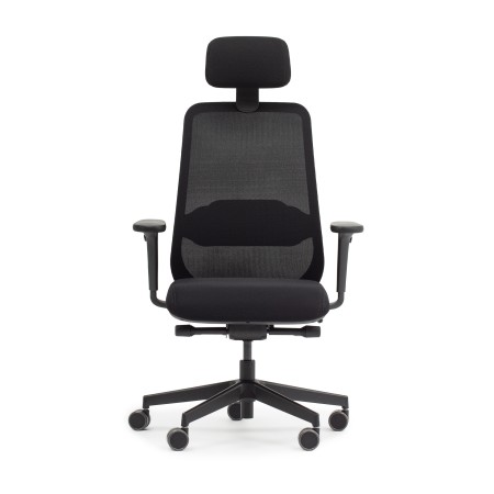 Chaise de direction ergonomique Belt BE 103 Black avec appuie-tête réglable