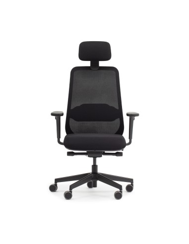 Chaise de direction ergonomique Belt BE 103 Black avec appuie-tête réglable