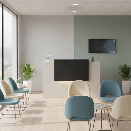 Meuble de réception avec réhausse noir et led intégrée 2