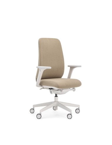 Chaise de travail design tapissée couleur sable Belt