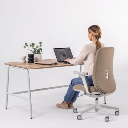 Chaise de bureau ergonomique grise en tissu - Belt