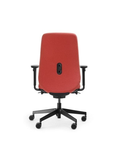 Chaise de travail design noir mat Belt BE 1T2 sur roulettes de dos