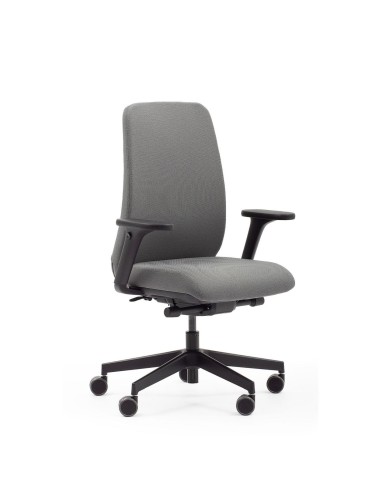 Chaise ergonomique Belt BE 1T2 noire avec base pivotante cinq branches