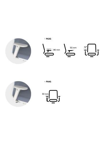 Accoudoirs réglables du siège de travail BELT