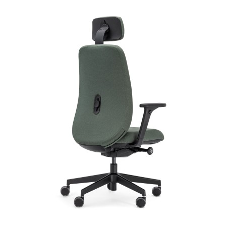 Siège de bureau noir ergonomique avec soutien lombaire et appui tête