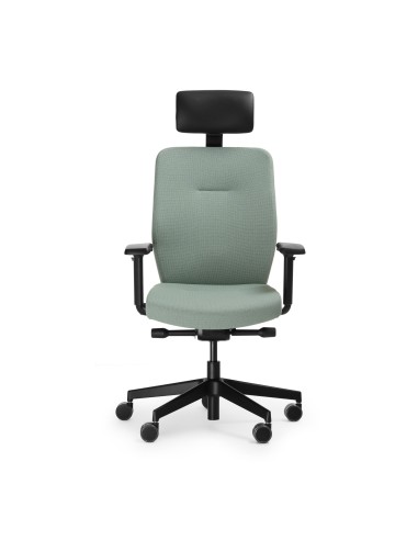 Fauteuil de bureau Dual DU 103 noir avec appui-tête – vue de face