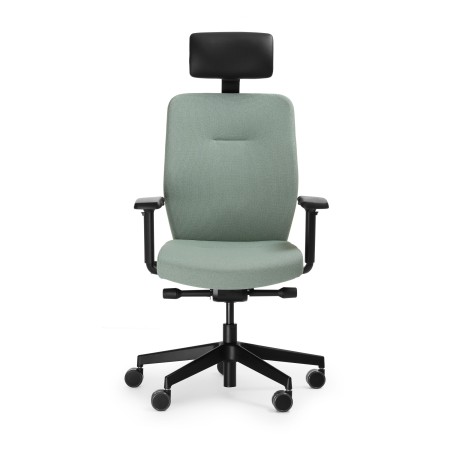 Fauteuil de bureau Dual DU 103 noir avec appui-tête – vue de face
