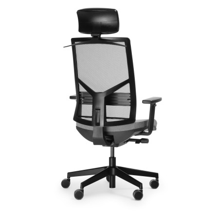Fauteuil Eleven EL 103 noir – base pivotante à cinq branches et roulettes dos