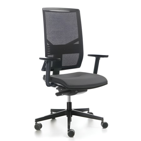 Fauteuil de bureau Eleven EL 102 noir – vue de trois quarts avant