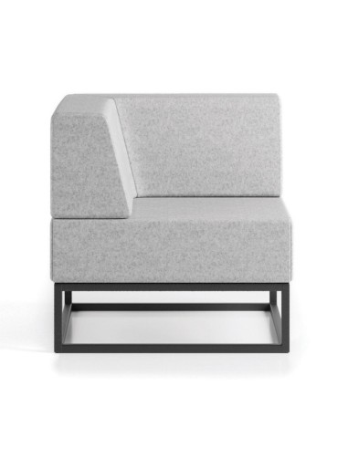 Un module d’assise gris avec un dossier légèrement incliné, alliant confort et design épuré. - Plint