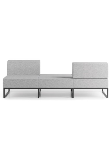 Un module d’assise asymétrique avec un dossier sur un seul côté, conçu pour plus de flexibilité. - Plint