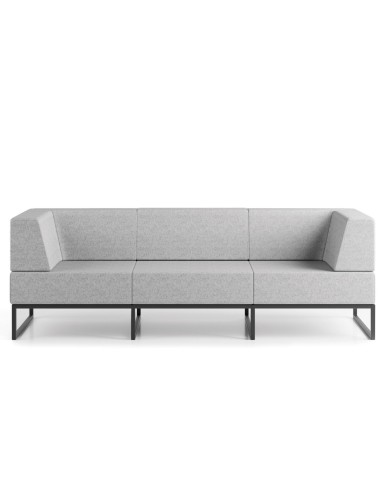 Un module rectiligne à deux assises sans dossier, parfait comme banc d’appoint ou assise collective. - Plint