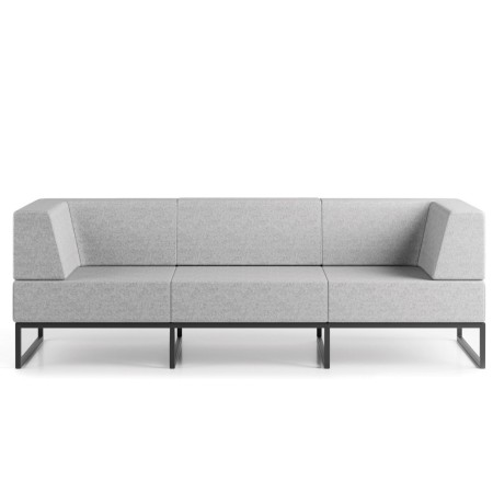 Un module rectiligne à deux assises sans dossier, parfait comme banc d’appoint ou assise collective. - Plint