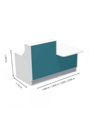 Dimensions meuble de récption sans angle et accès PMR