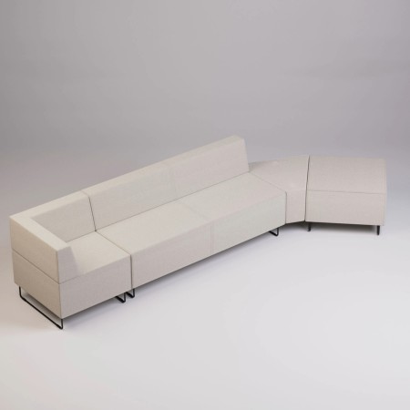 Banquette beige modulaire au design minimaliste pour bureaux contemporains. - Quadra