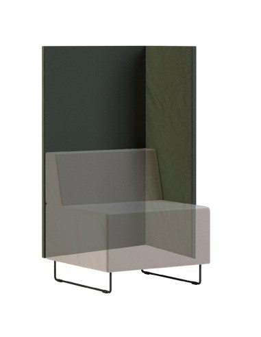 Ensemble modulaire avec assise et panneau acoustique pour plus d’intimité. - Quadra