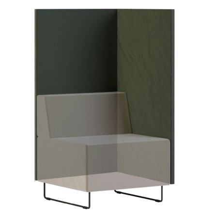 Module individuel combinant tissu bicolore et dossier haut enveloppant. - Quadra