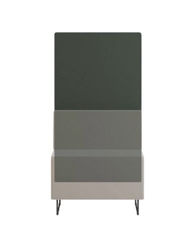 Élément d’assise isolé avec dossier droit tapissé pour configuration linéaire. - Quadra