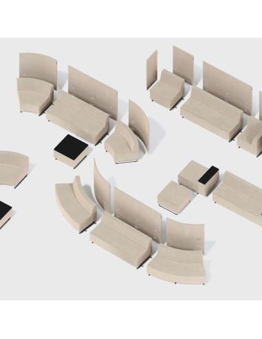 Disposition circulaire de modules clairs favorisant les échanges. - Quadra