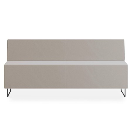 Vue frontale d’un module d’assise beige à dossier tapissé. - Quadra