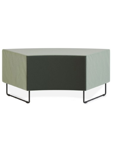 Module incurvé vert et beige sur base métallique noire. - Quadra