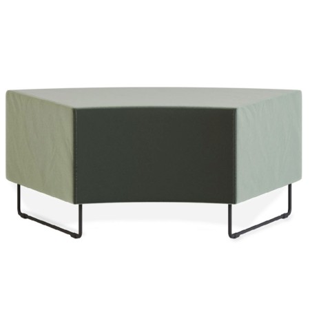 Module incurvé vert et beige sur base métallique noire. - Quadra