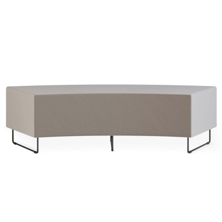 Module droit beige avec base métallique noire et assise tapissée. - Quadra