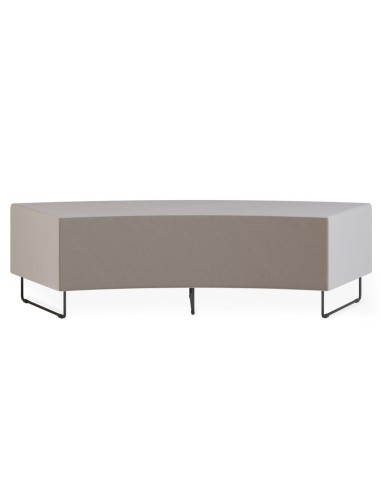 Module droit beige avec base métallique noire et assise tapissée. - Quadra