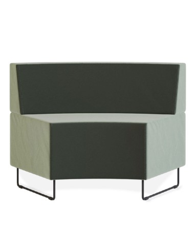 Module d’angle vert et beige sur structure métallique noire. - Quadra