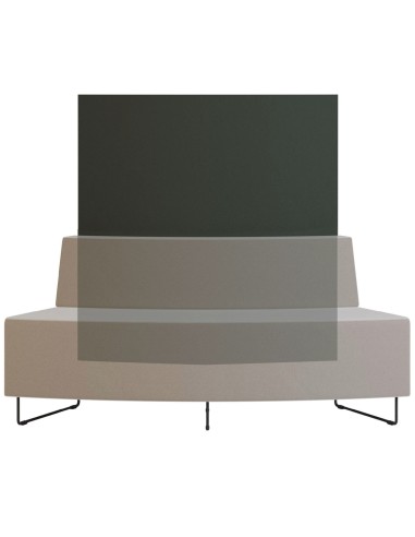 Vue arrière d’une banquette bicolore verte et beige. - Quadra