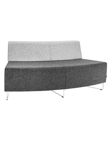 Banquette d’angle grise sur structure légère noire. - Quadra