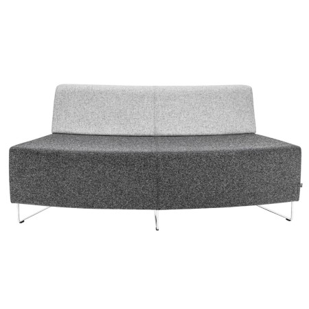 Banquette droite grise à base métallique noire et assise épaisse. - Quadra