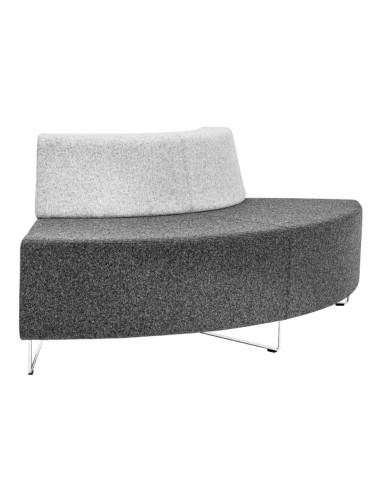 Module d’assise gris clair avec dossier rembourré. - Quadra