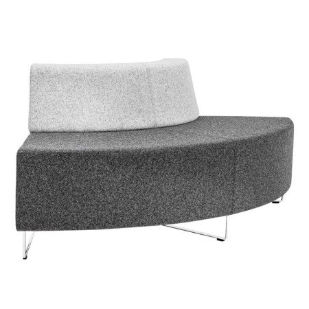 Module d’assise gris clair avec dossier rembourré. - Quadra