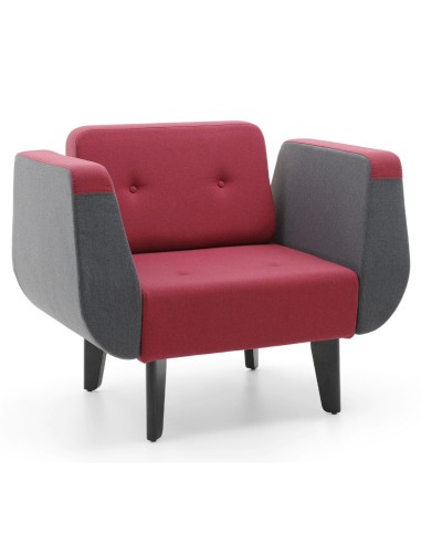 Zoom sur le bouton capitonné du coussin rouge. - U Floe