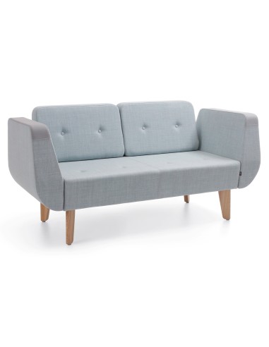 Canapé bicolore gris clair et foncé avec assise capitonnée. - U Floe