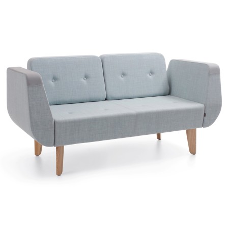 Canapé bicolore gris clair et foncé avec assise capitonnée. - U Floe