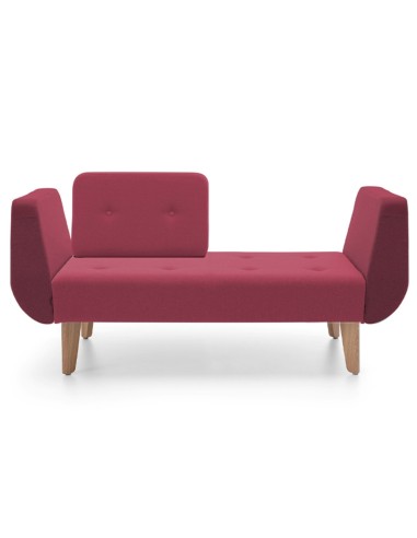 Canapé rouge deux places au design compact et arrondi. - U Floe