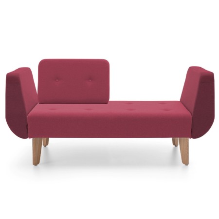 Canapé rouge deux places au design compact et arrondi. - U Floe