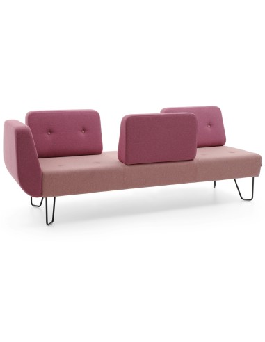 Canapé bicolore gris et violet avec accoudoirs asymétriques. - U Floe