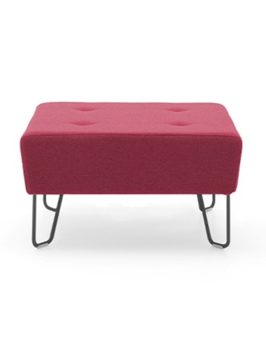 Pouf rouge moderne avec structure métallique noire. - U Floe