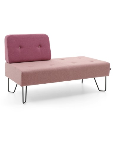 Méridienne rose avec assise moelleuse et structure métallique. - U Floe