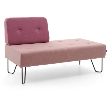 Méridienne rose avec assise moelleuse et structure métallique. - U Floe