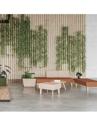 Coin collaboratif avec assises pastel et décor végétal. - U Floe