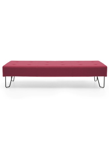 Pouf rouge rectangulaire assorti aux assises modulaires. - U Floe