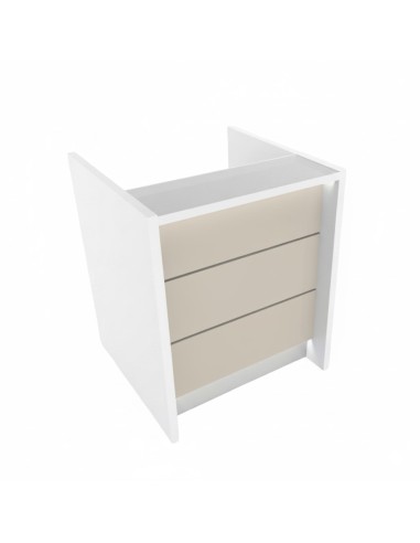 Meuble de réception droit en beige et blanc