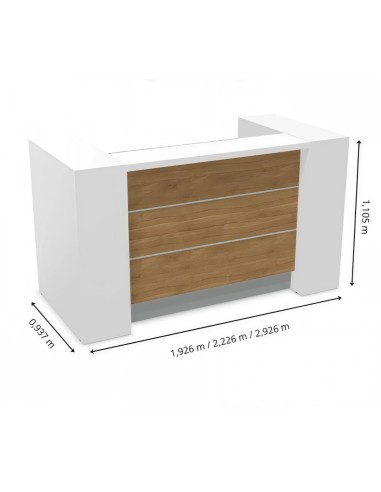 Dimensions meuble de réception avec rangement intégré