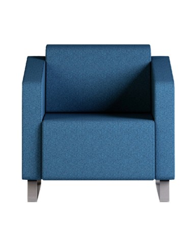 Fauteuil bleu aux lignes cubiques et design minimaliste. - Voo Voo