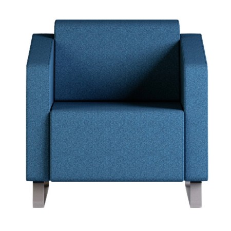 Fauteuil bleu aux lignes cubiques et design minimaliste. - Voo Voo