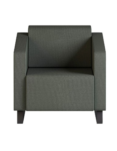 Fauteuil vert foncé avec piètement bois massif. - Voo Voo